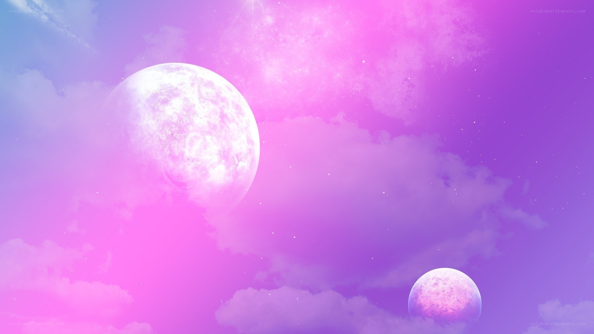 Pink and purple celestial scene