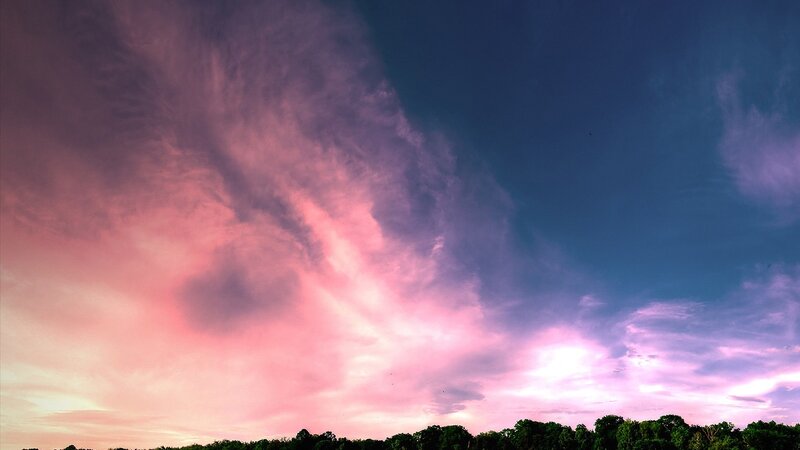 Pink and Purple Clouds — Dramatic, Sunset, Photograph