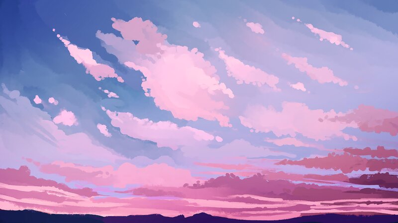 Pink and Purple Clouds — Serene, Sunset