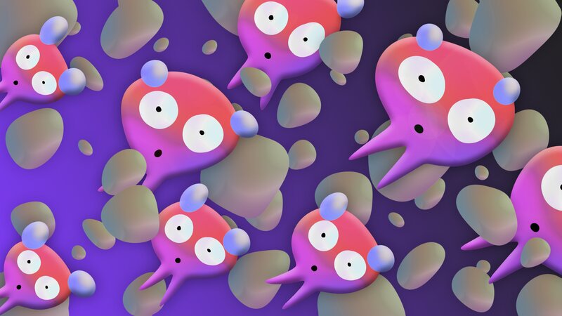 Pink and Purple Creatures — Whimsical