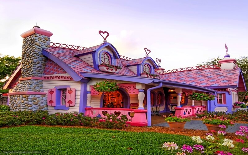 pink and purple fairy tale house
