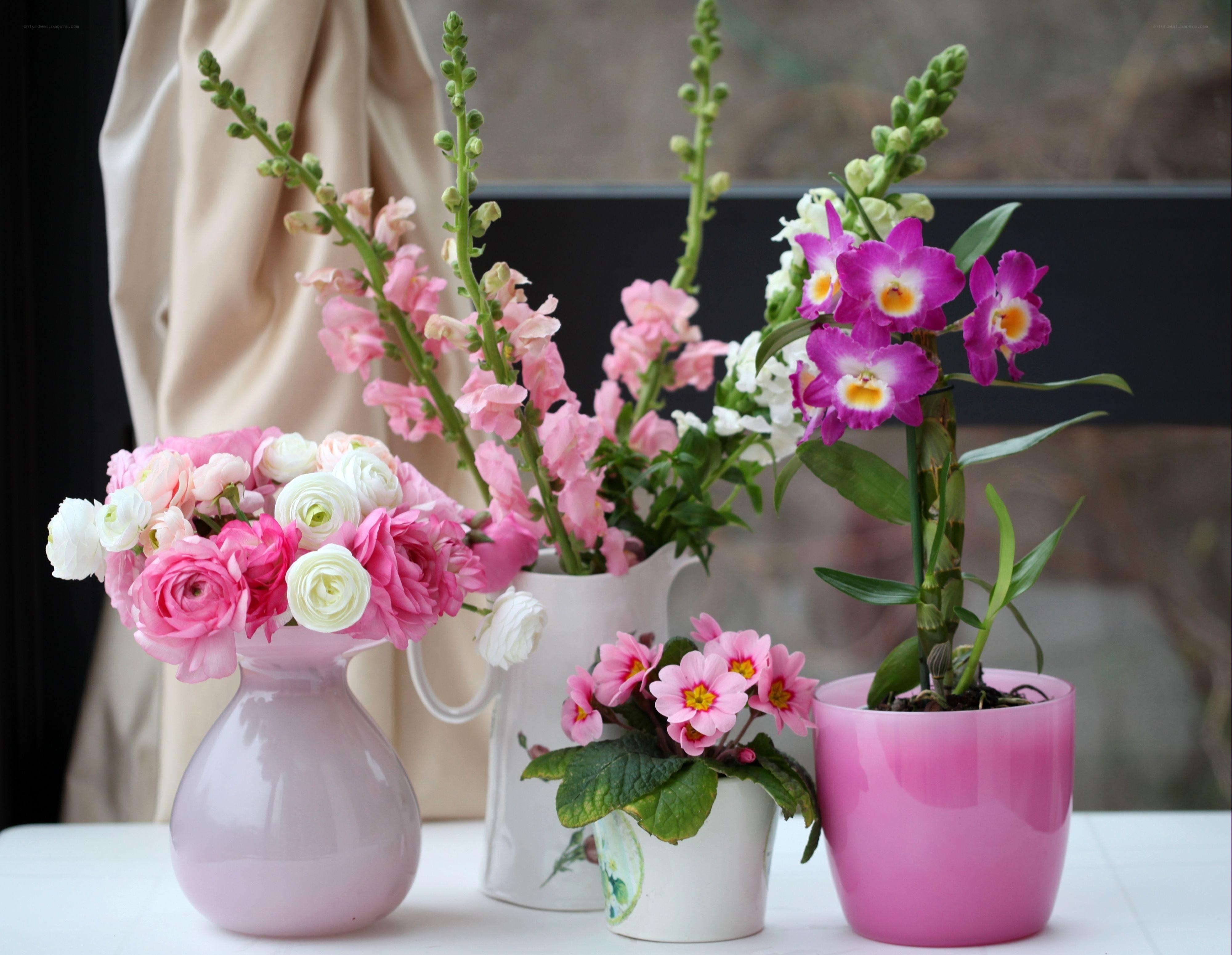 Pink and purple flower arrangement
