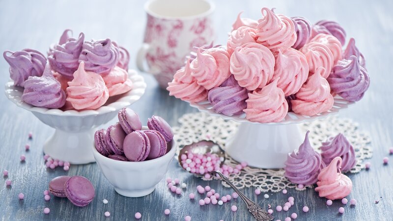 Pink and Purple Meringues — Sweet
