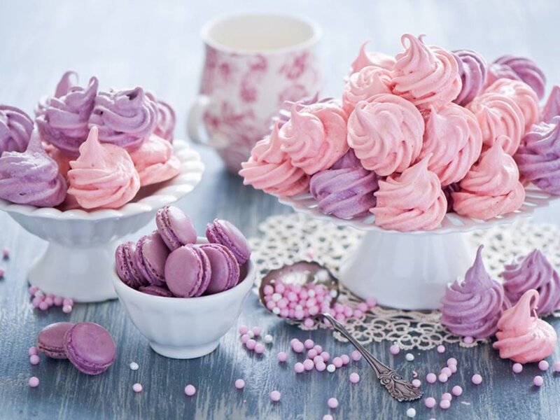 Pink and Purple Meringues