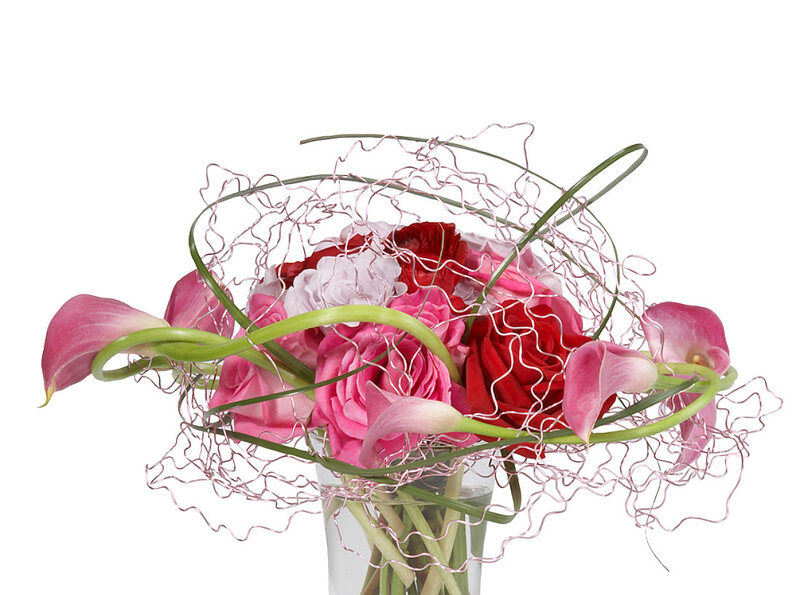 Pink and red flower arrangement