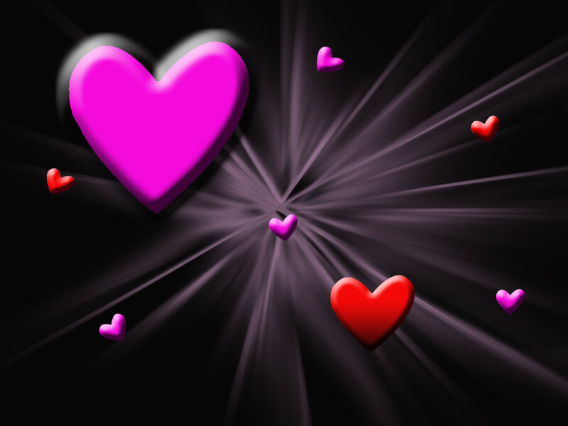 Pink and Red Hearts — Black