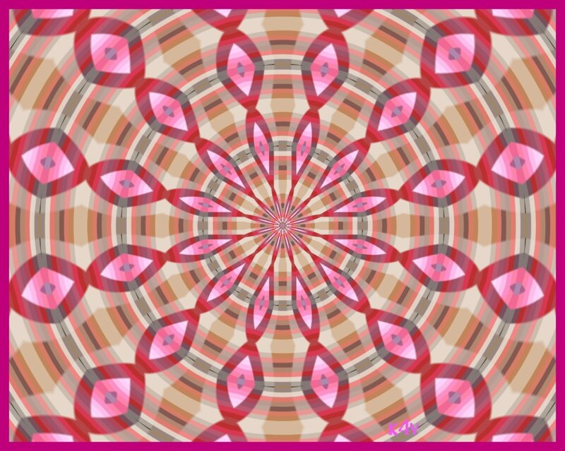 pink and red mandala pattern