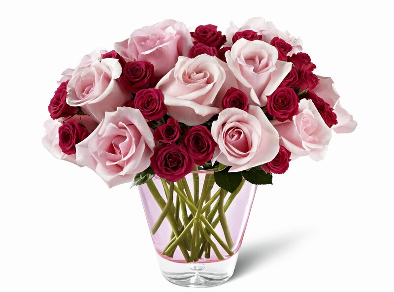 Pink and red rose bouquet
