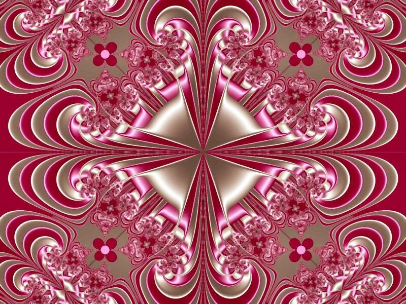 Pink and Silver Fractal Pattern
