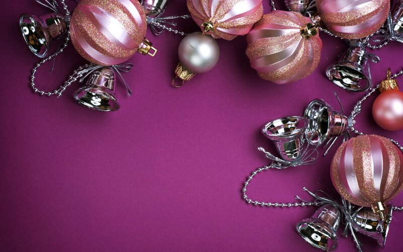 Pink and Silver Ornaments — Purple