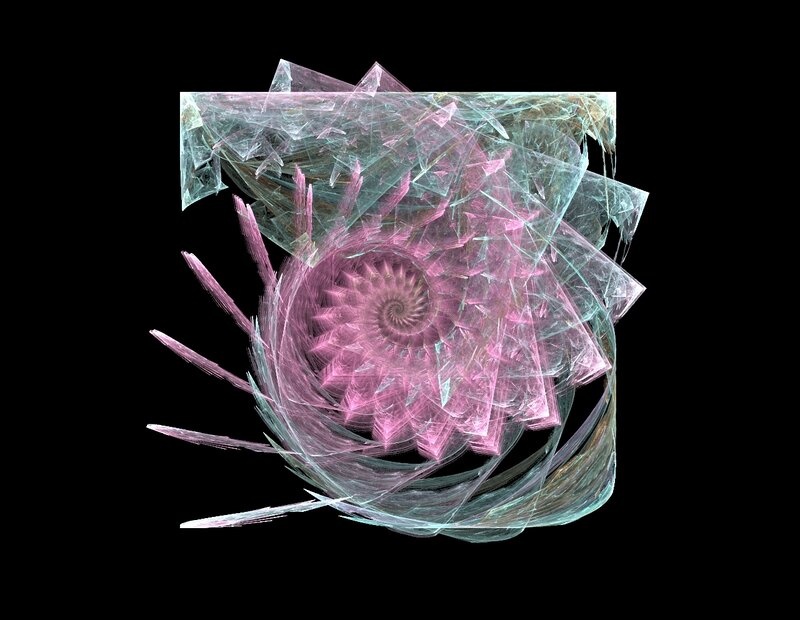 Pink and Teal Fractal Spiral