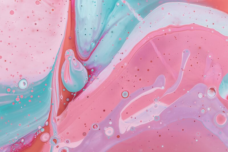 Pink and Teal Paint Swirls
