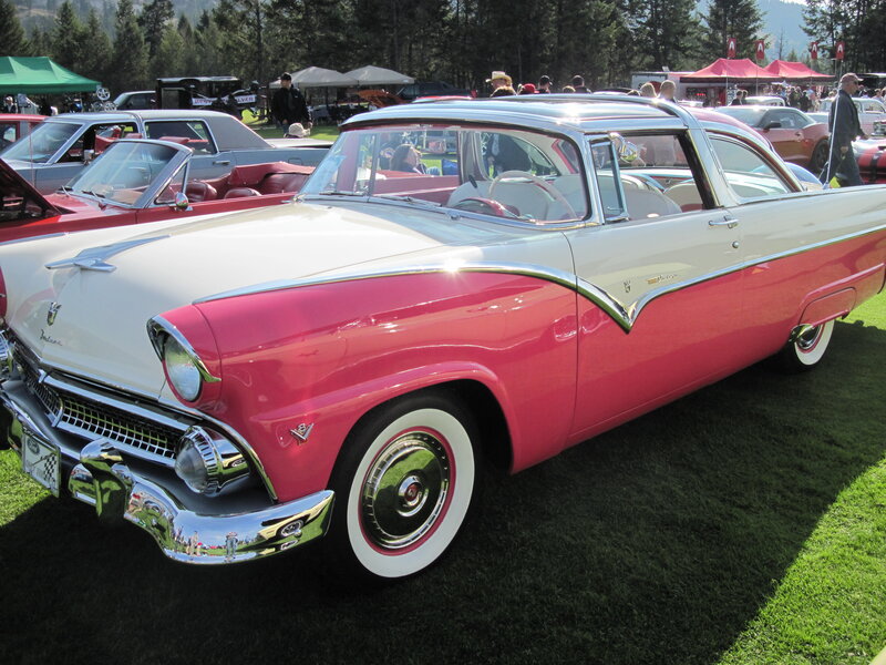 Pink and White Classic Car — Outdoor
