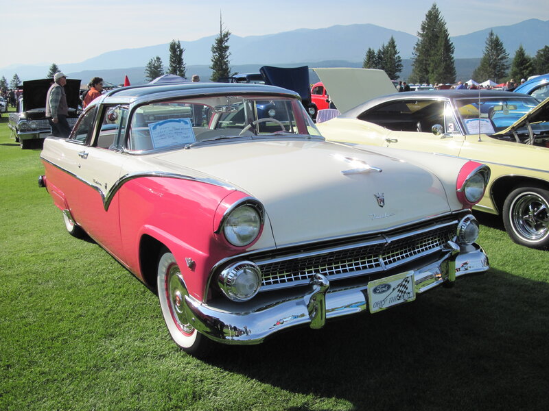 Pink and White Classic Car