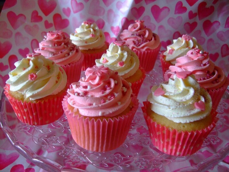 Pink and White Cupcakes