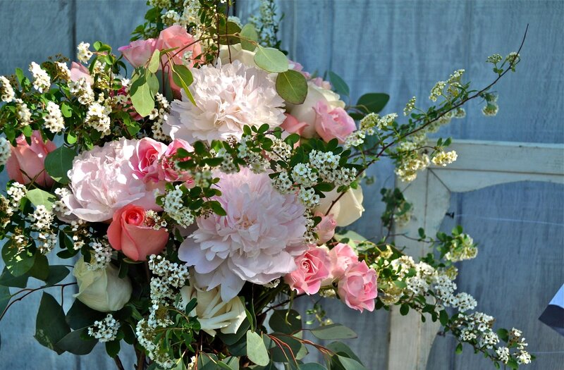 Pink and white floral bouquet