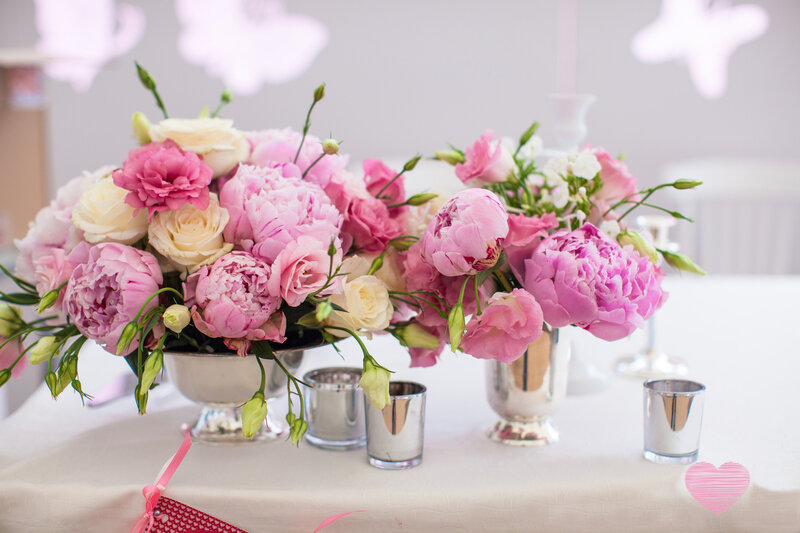 Pink and White Flower Arrangement — Elegant, Photograph