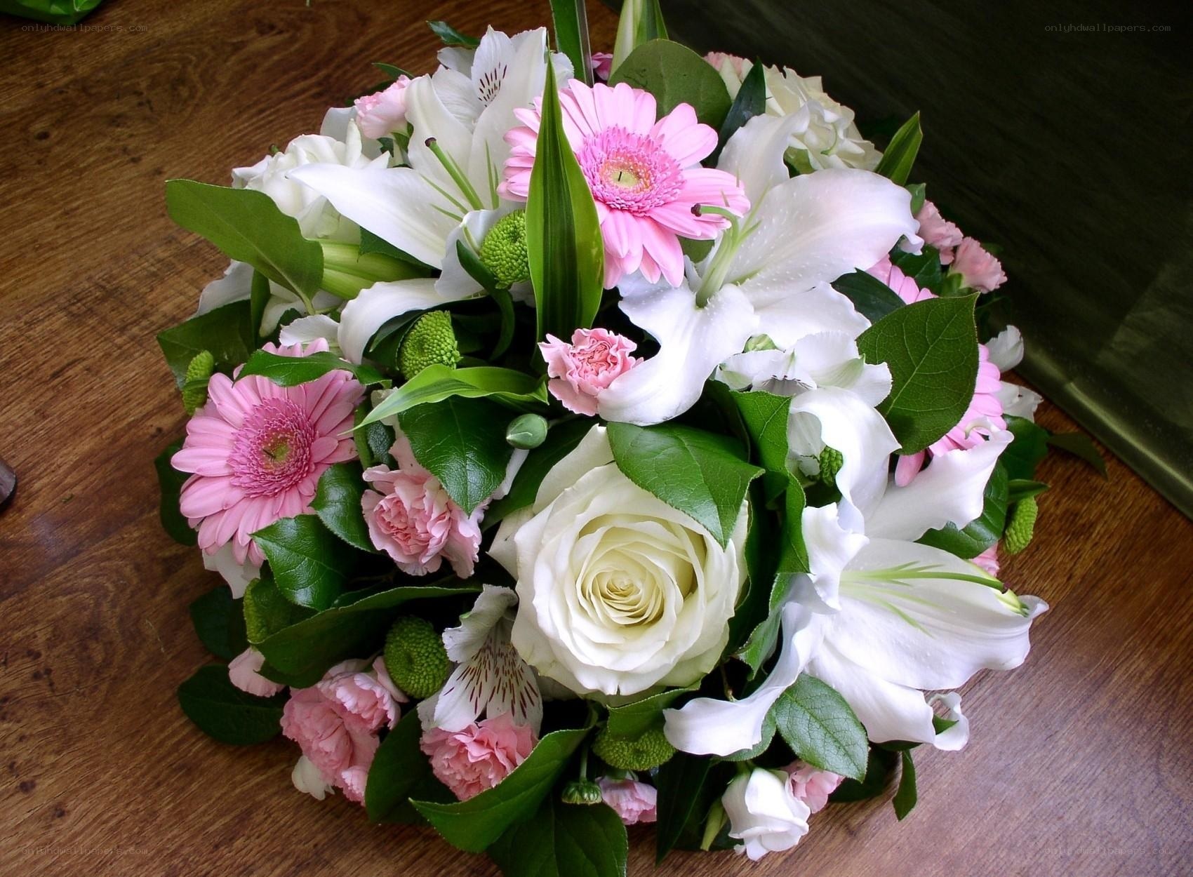 Pink and white flower bouquet