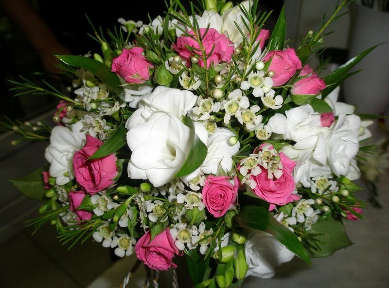 Pink and white flower bouquet