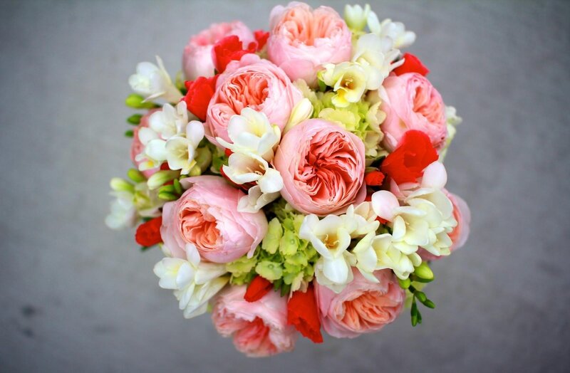 Pink and white flower bouquet
