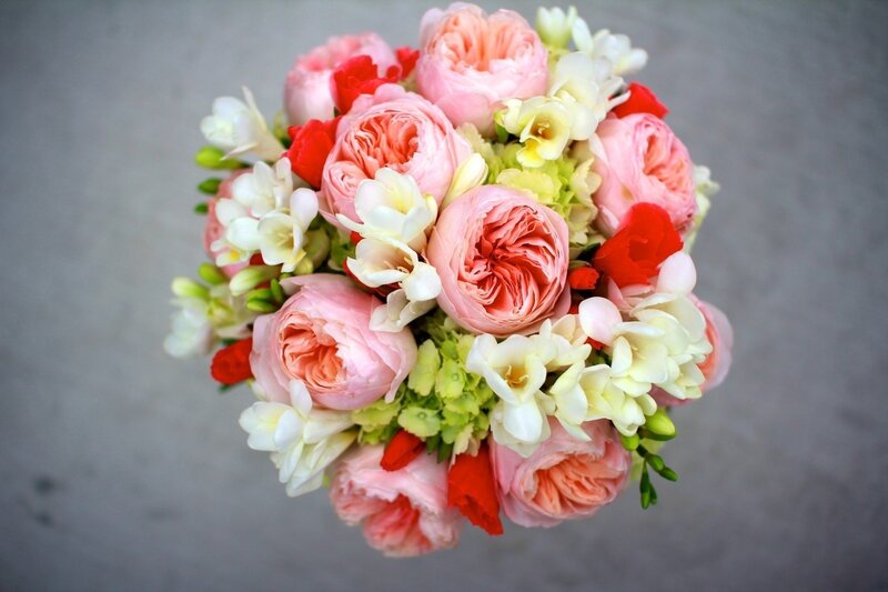 Pink and white flower bouquet
