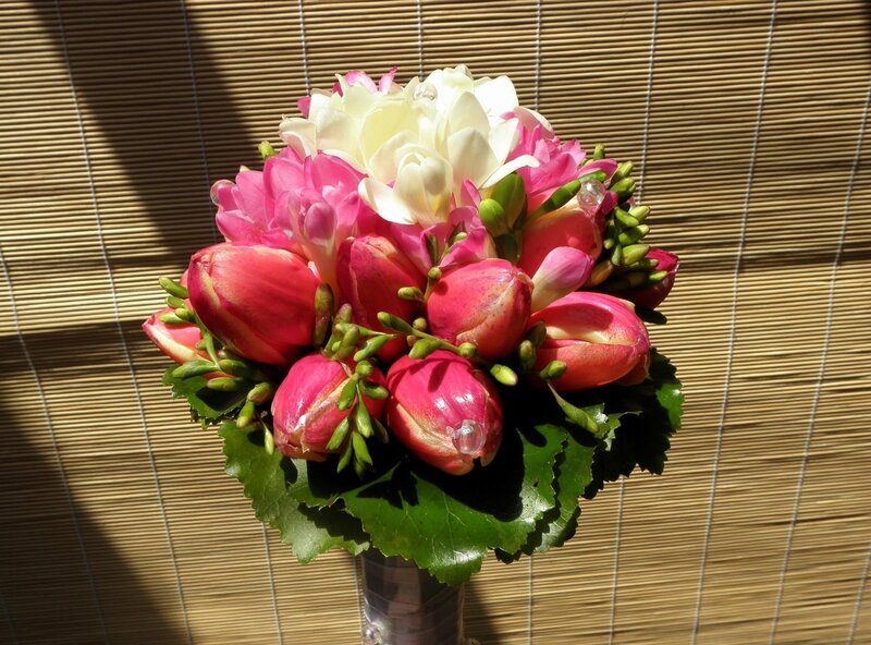 Pink and white flower bouquet