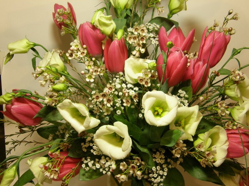 Pink and white flower bouquet