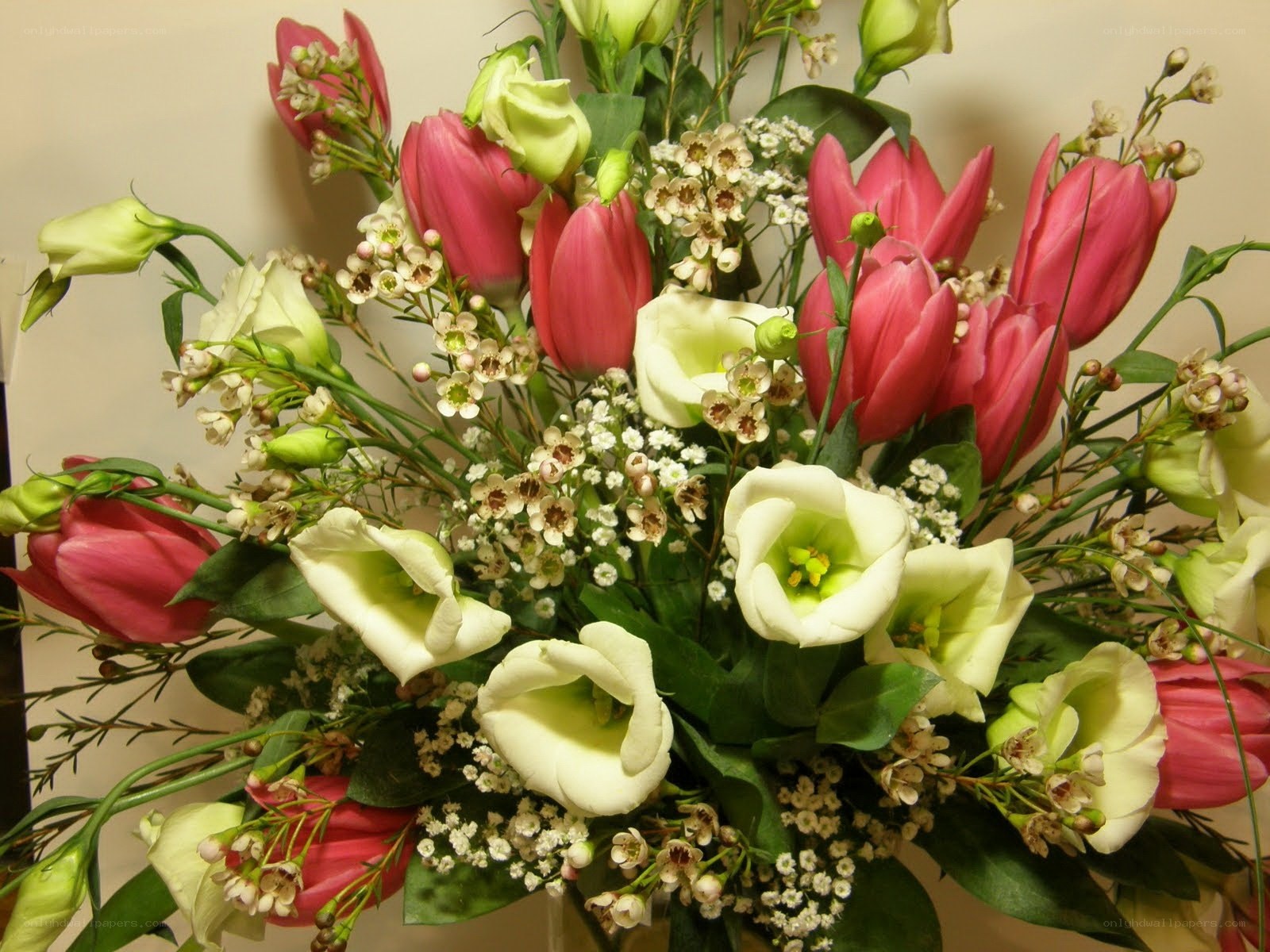 Pink and white flower bouquet
