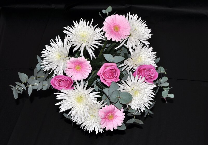Pink and white flower bouquet
