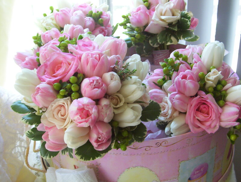 Pink and White Flower Bouquets