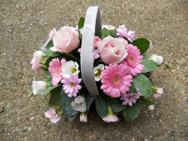 Pink and White Flowers — Calm, Afternoon, Photograph, Basket