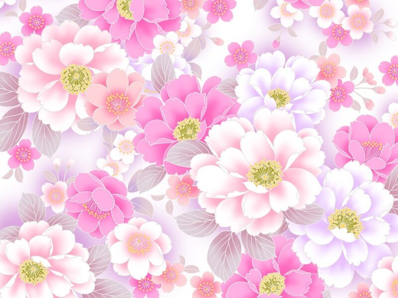 Pink and White Flowers — Calm, Illustration