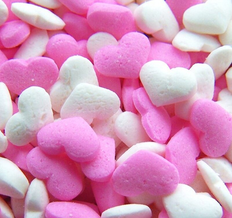 Pink and White Heart Candies