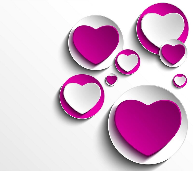 Pink and White Hearts