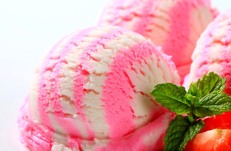 Pink and White Ice Cream