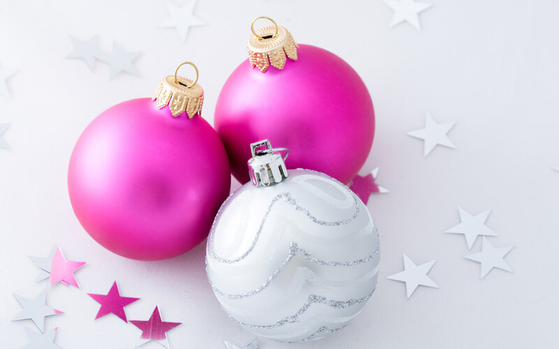Pink and White Ornaments — Festive
