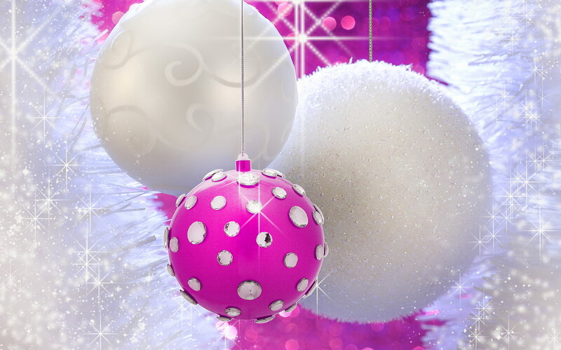 Pink and White Ornaments — Festive, Winter