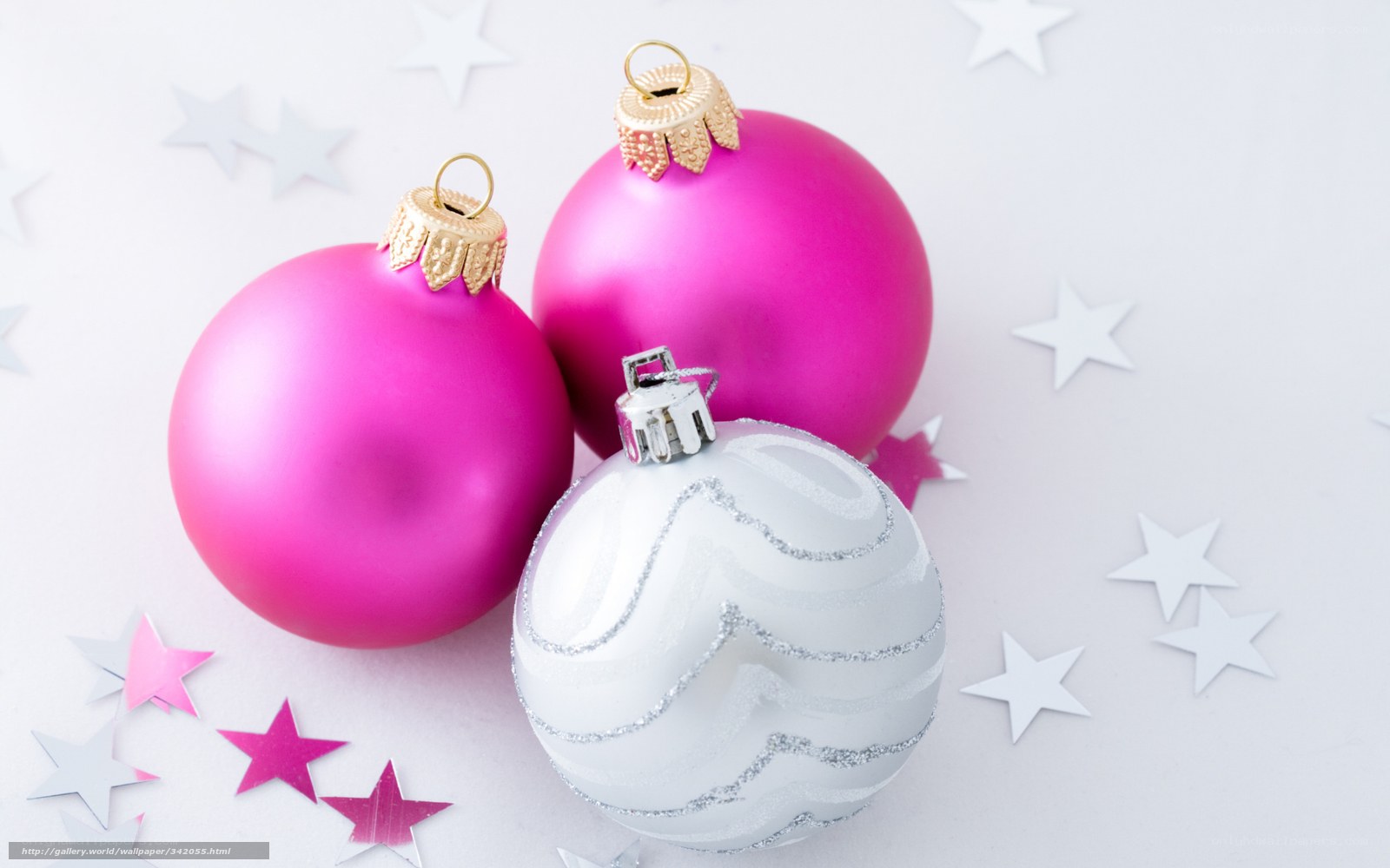 Pink and white ornaments