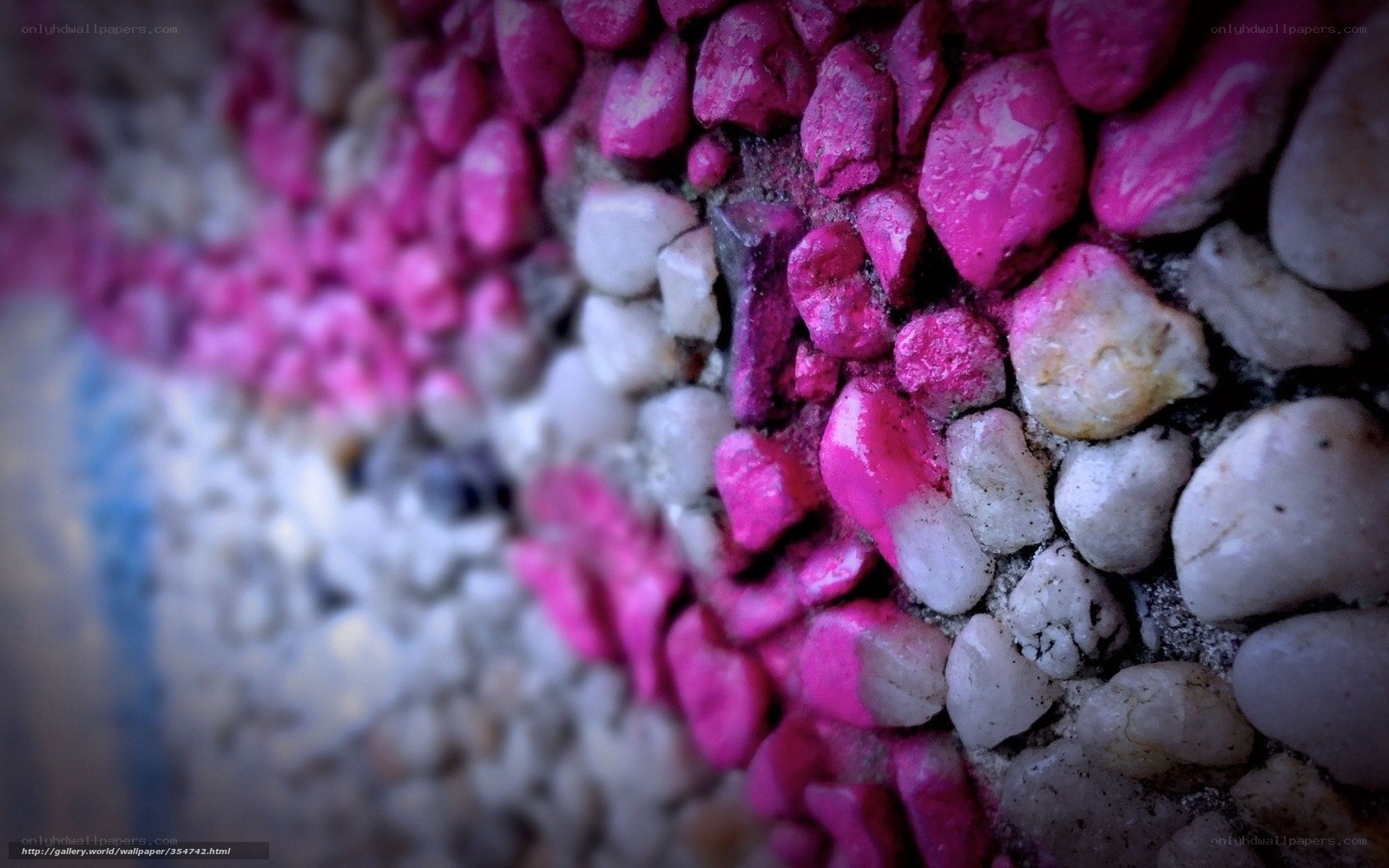 Pink and white pebbles