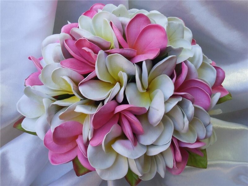 Pink and White Plumeria Bouquet