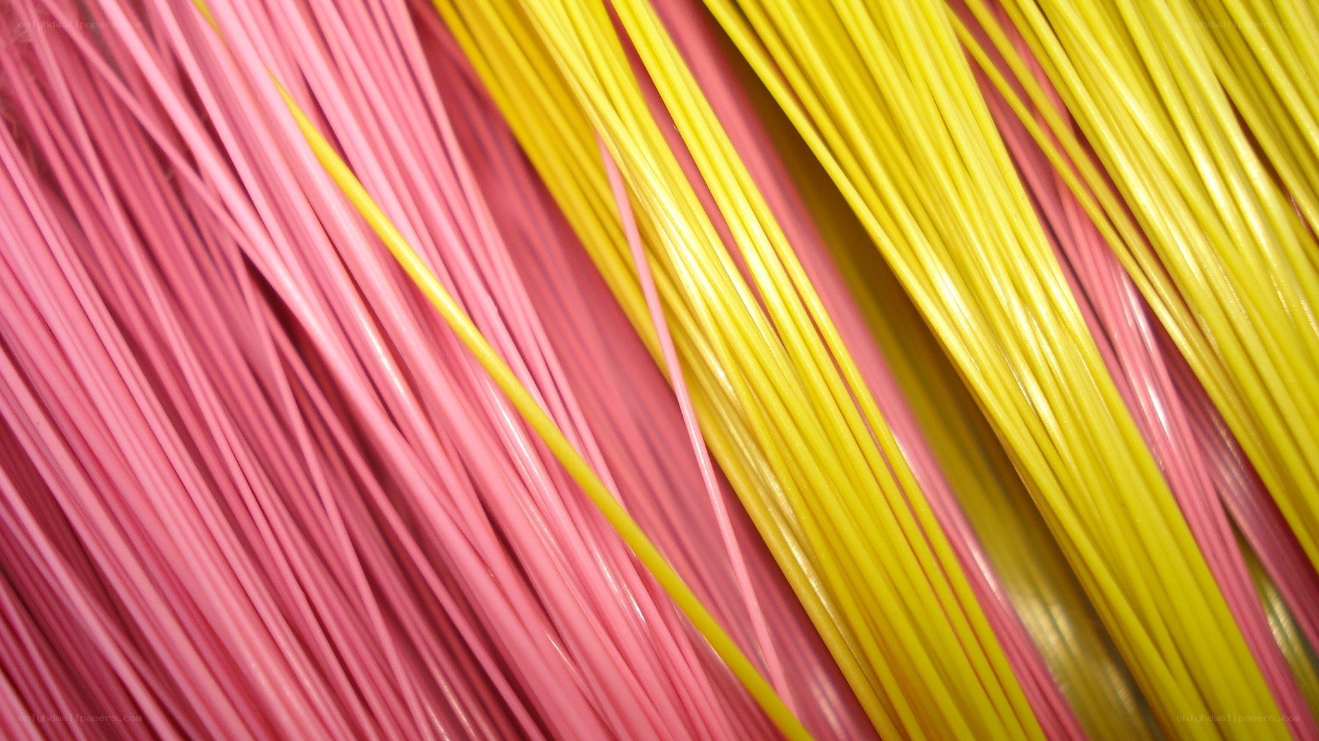 Pink and yellow fibers