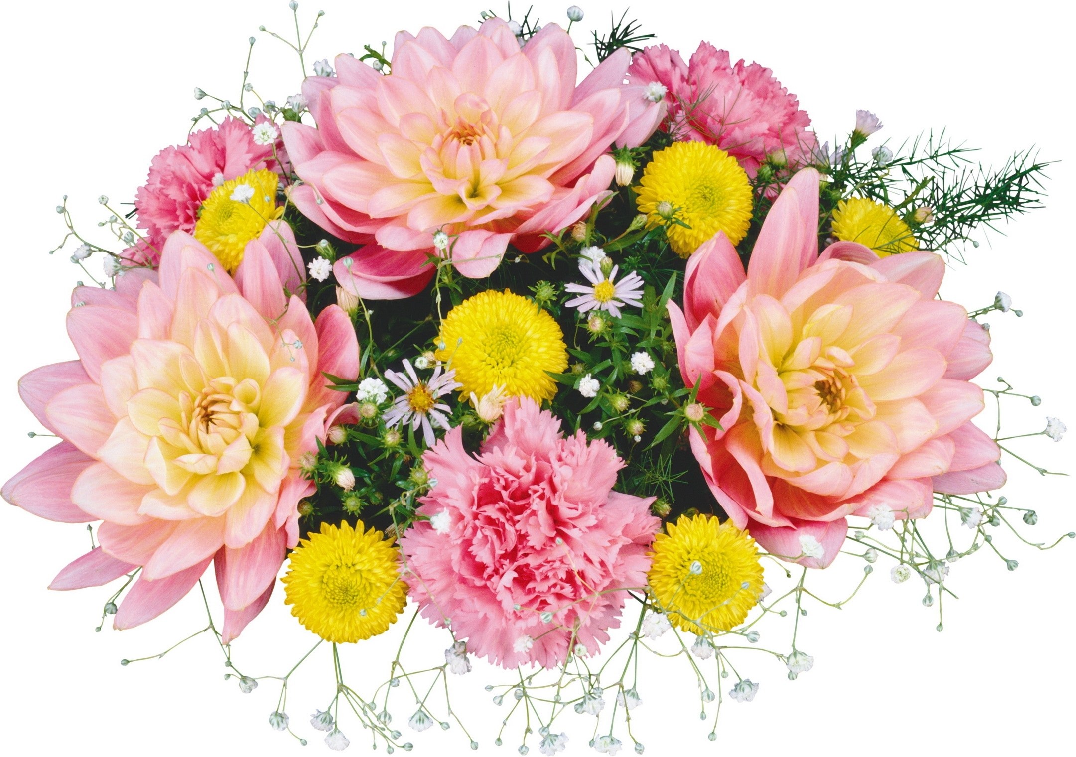 pink and yellow flower bouquet