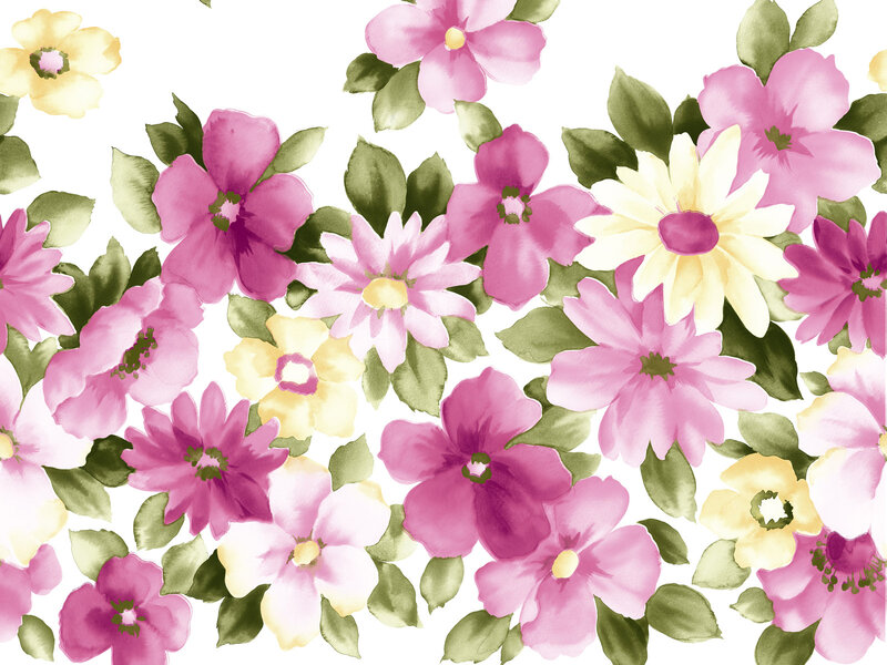 Pink and Yellow Flowers — Calm, Illustration