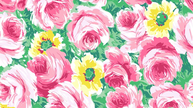 Pink and Yellow Flowers — Vibrant, Illustration