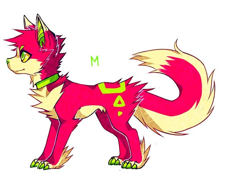 Pink and Yellow Fox-like Creature