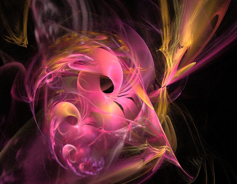 Pink and Yellow Fractal Swirls
