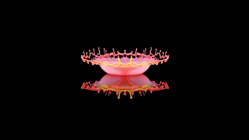 Pink and Yellow Liquid Splash