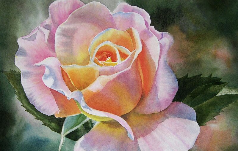 Pink and Yellow Rose — Serene, Painting