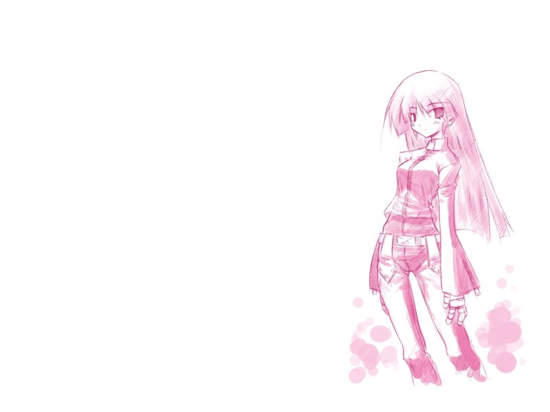 pink anime girl sketch