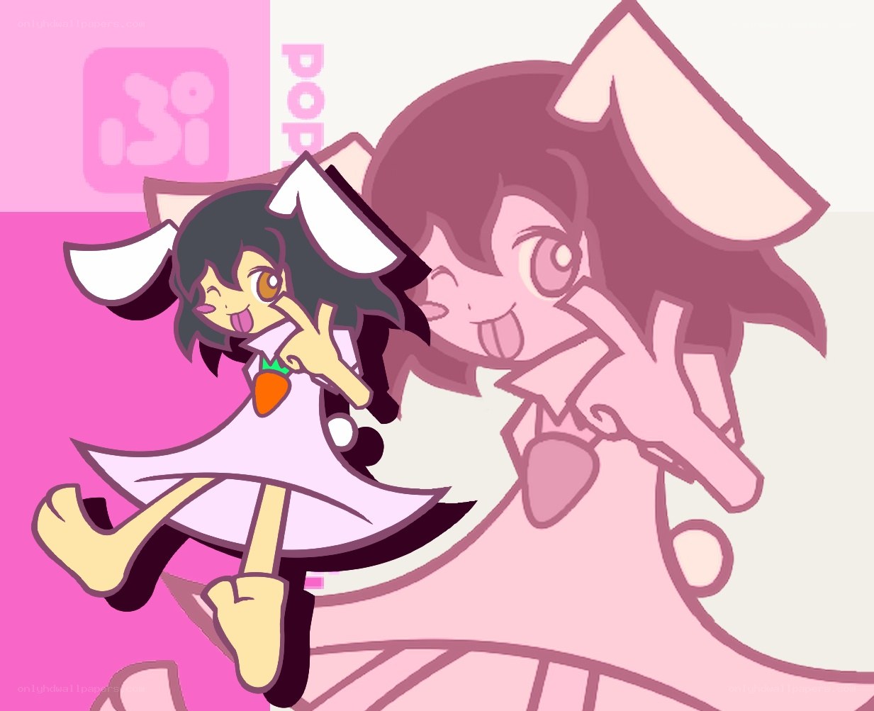 pink anime girls posing